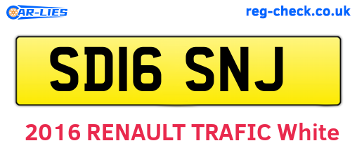 SD16SNJ are the vehicle registration plates.
