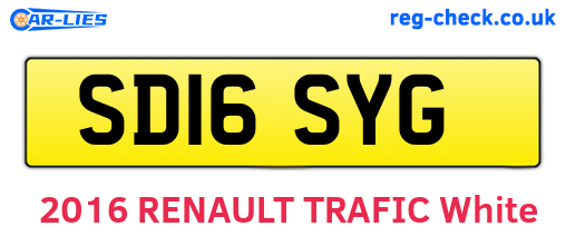 SD16SYG are the vehicle registration plates.