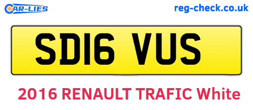 SD16VUS are the vehicle registration plates.