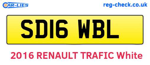 SD16WBL are the vehicle registration plates.