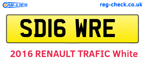 SD16WRE are the vehicle registration plates.