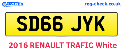 SD66JYK are the vehicle registration plates.