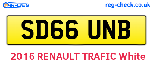 SD66UNB are the vehicle registration plates.