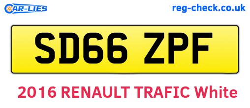 SD66ZPF are the vehicle registration plates.