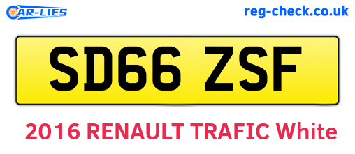 SD66ZSF are the vehicle registration plates.
