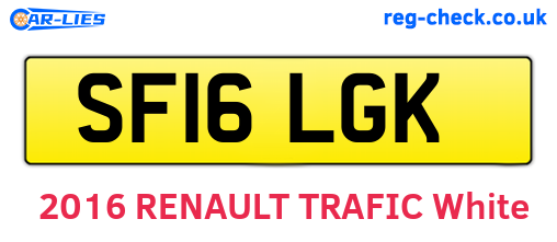 SF16LGK are the vehicle registration plates.