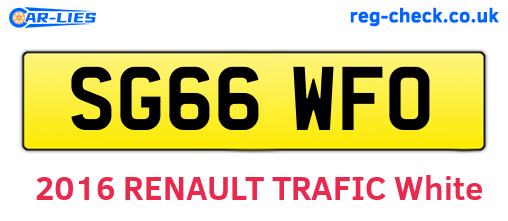 SG66WFO are the vehicle registration plates.