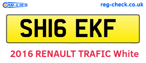 SH16EKF are the vehicle registration plates.