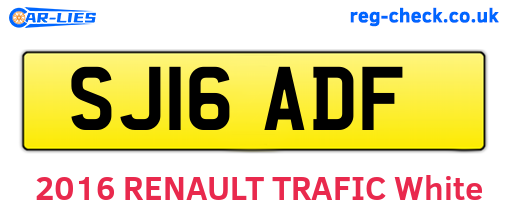 SJ16ADF are the vehicle registration plates.