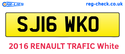 SJ16WKO are the vehicle registration plates.