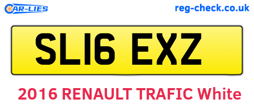 SL16EXZ are the vehicle registration plates.