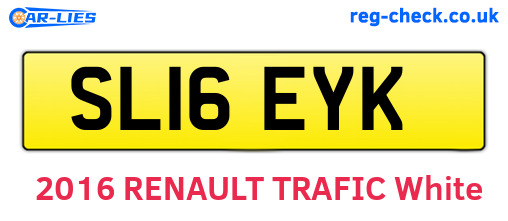 SL16EYK are the vehicle registration plates.
