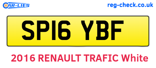 SP16YBF are the vehicle registration plates.