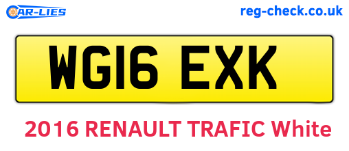 WG16EXK are the vehicle registration plates.
