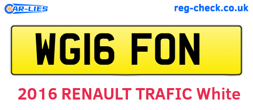 WG16FON are the vehicle registration plates.