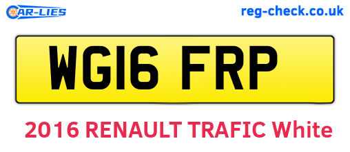 WG16FRP are the vehicle registration plates.