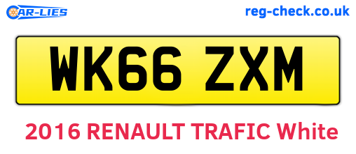 WK66ZXM are the vehicle registration plates.