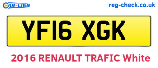 YF16XGK are the vehicle registration plates.