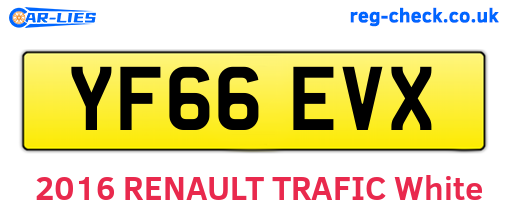 YF66EVX are the vehicle registration plates.