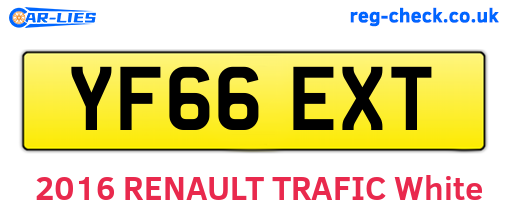 YF66EXT are the vehicle registration plates.