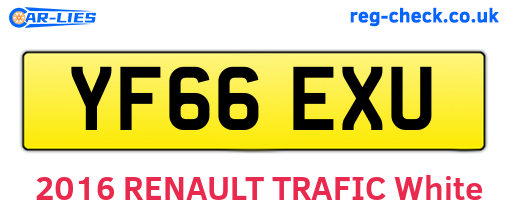 YF66EXU are the vehicle registration plates.