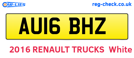 AU16BHZ are the vehicle registration plates.