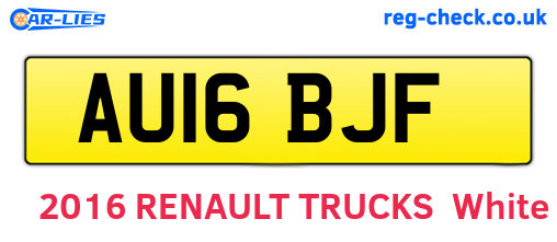 AU16BJF are the vehicle registration plates.