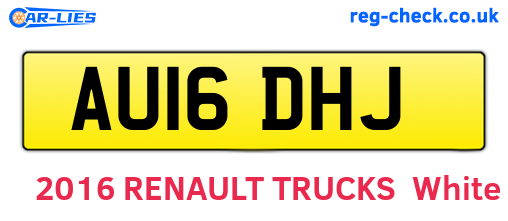 AU16DHJ are the vehicle registration plates.