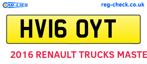 HV16OYT are the vehicle registration plates.