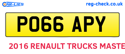 PO66APY are the vehicle registration plates.