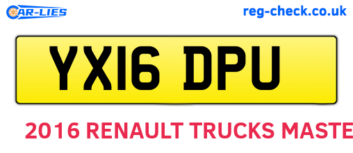 YX16DPU are the vehicle registration plates.