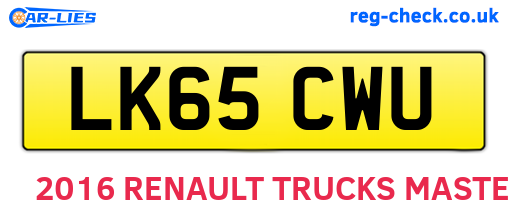 LK65CWU are the vehicle registration plates.