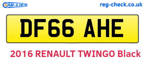 DF66AHE are the vehicle registration plates.