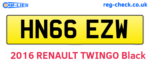 HN66EZW are the vehicle registration plates.