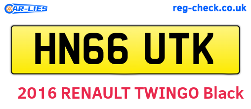 HN66UTK are the vehicle registration plates.