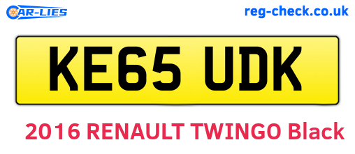 KE65UDK are the vehicle registration plates.