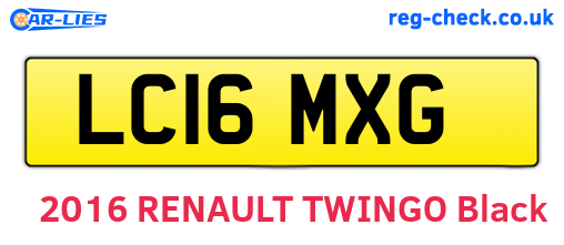 LC16MXG are the vehicle registration plates.