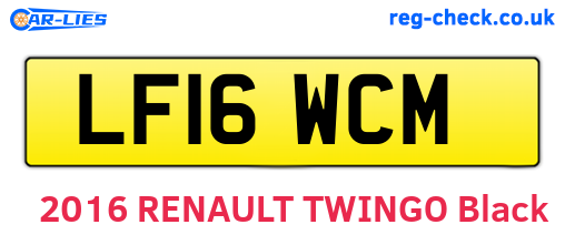 LF16WCM are the vehicle registration plates.