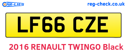 LF66CZE are the vehicle registration plates.