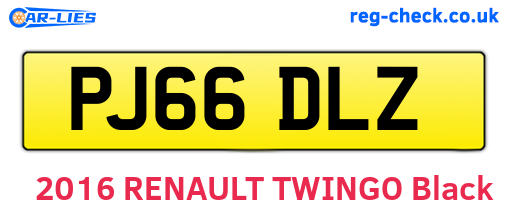 PJ66DLZ are the vehicle registration plates.