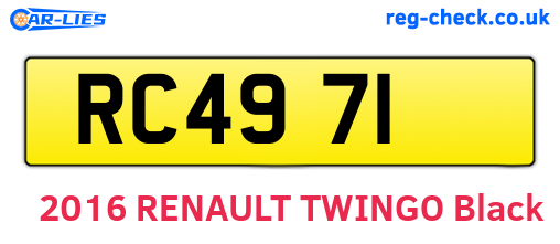 RC4971 are the vehicle registration plates.