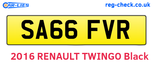 SA66FVR are the vehicle registration plates.