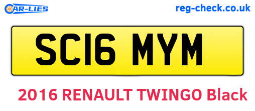 SC16MYM are the vehicle registration plates.