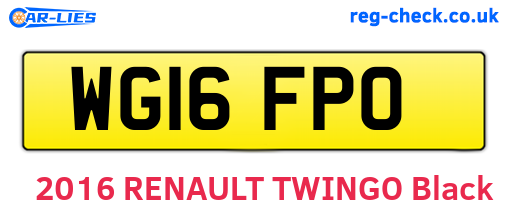 WG16FPO are the vehicle registration plates.