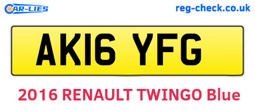 AK16YFG are the vehicle registration plates.