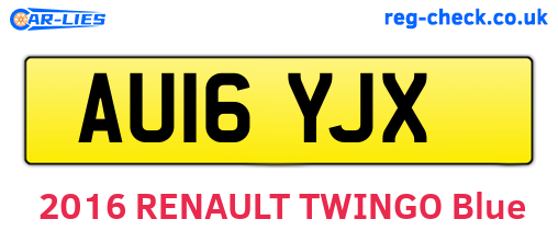 AU16YJX are the vehicle registration plates.