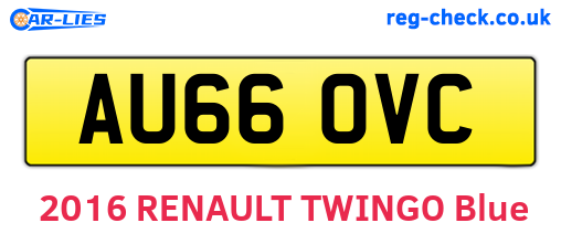 AU66OVC are the vehicle registration plates.