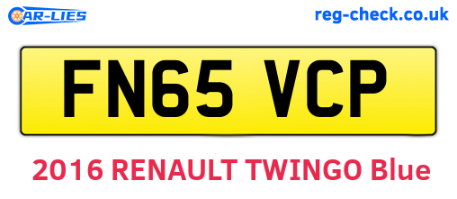 FN65VCP are the vehicle registration plates.