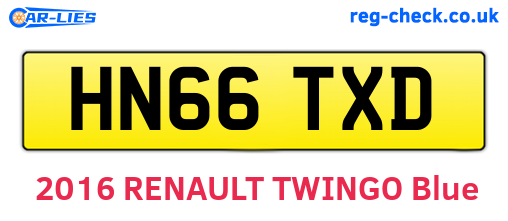 HN66TXD are the vehicle registration plates.