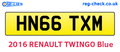 HN66TXM are the vehicle registration plates.